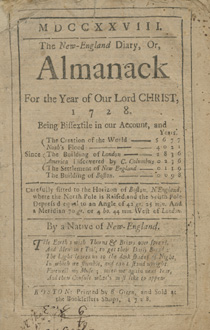 A 1725 almanac is the earliest dated American almanac in the collection recently donated to W&M Libraries.