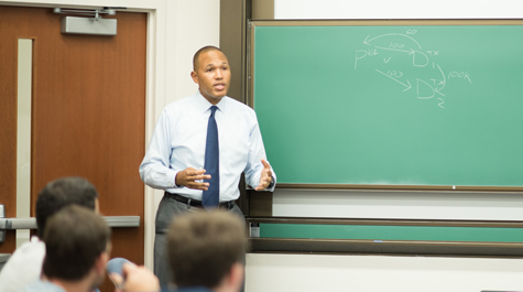 Ben Spencer teaching a class at the University of Virginia School of Law (UVA photo)