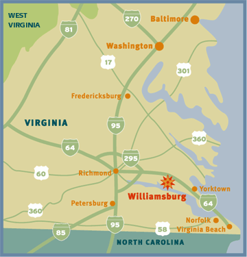 Area Map of Virginia Area Map of Virginia