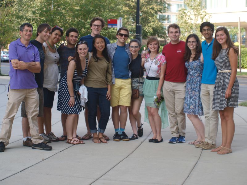 A lovely group picture outside of Arena Stage