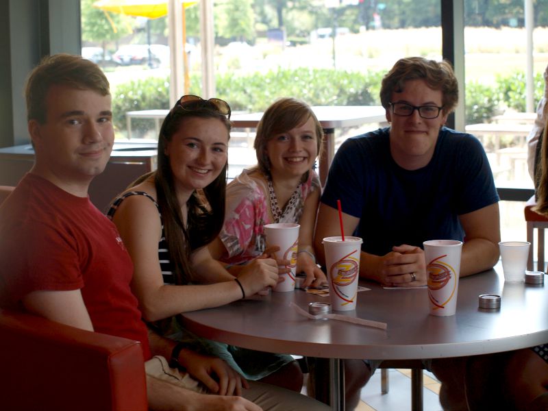 Mitchell, Jessica, Lydia and Jonah at ZBurger