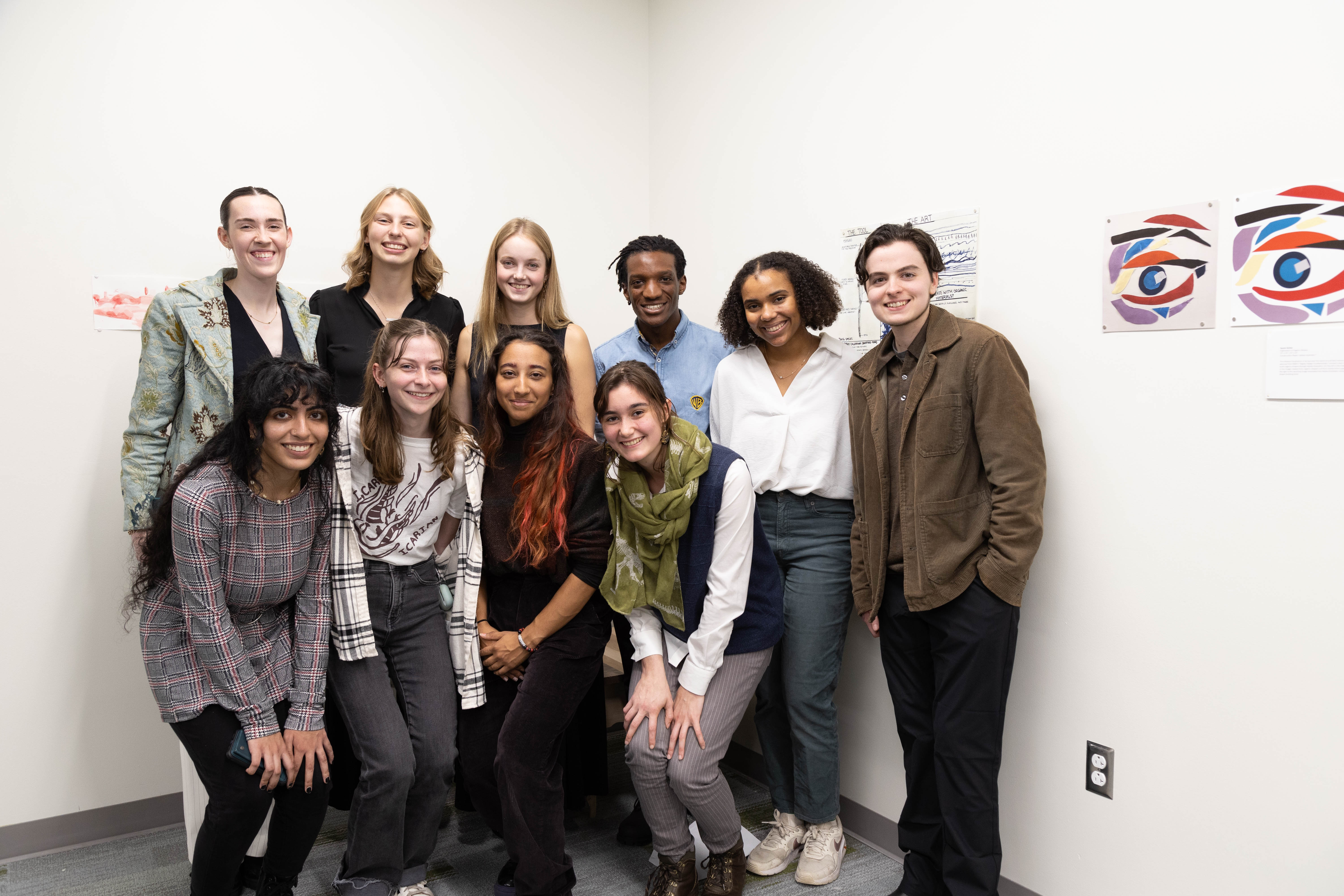 This year’s Catron scholars represent a diverse array of interests and approaches within the arts, including architecture, writing, film, graphic design, photography, painting, and historical furniture design. (Photo by Tess Willett)