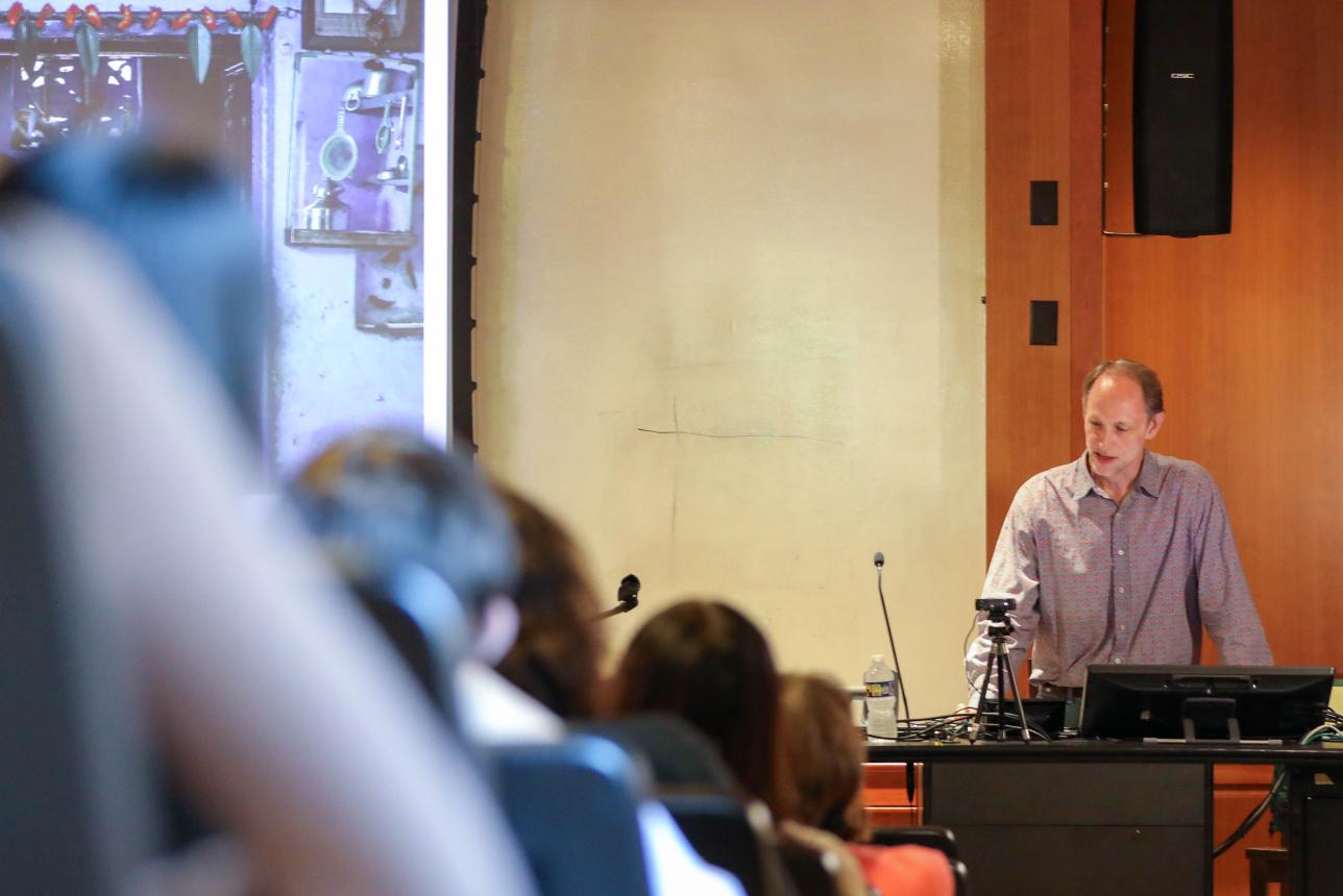 Hellerman's public talk on Sept. 9, "Whose voice will be heard?" was co-hosted by the Sharpe Community Scholars Program. (Photo by Emmanuel Sampson)