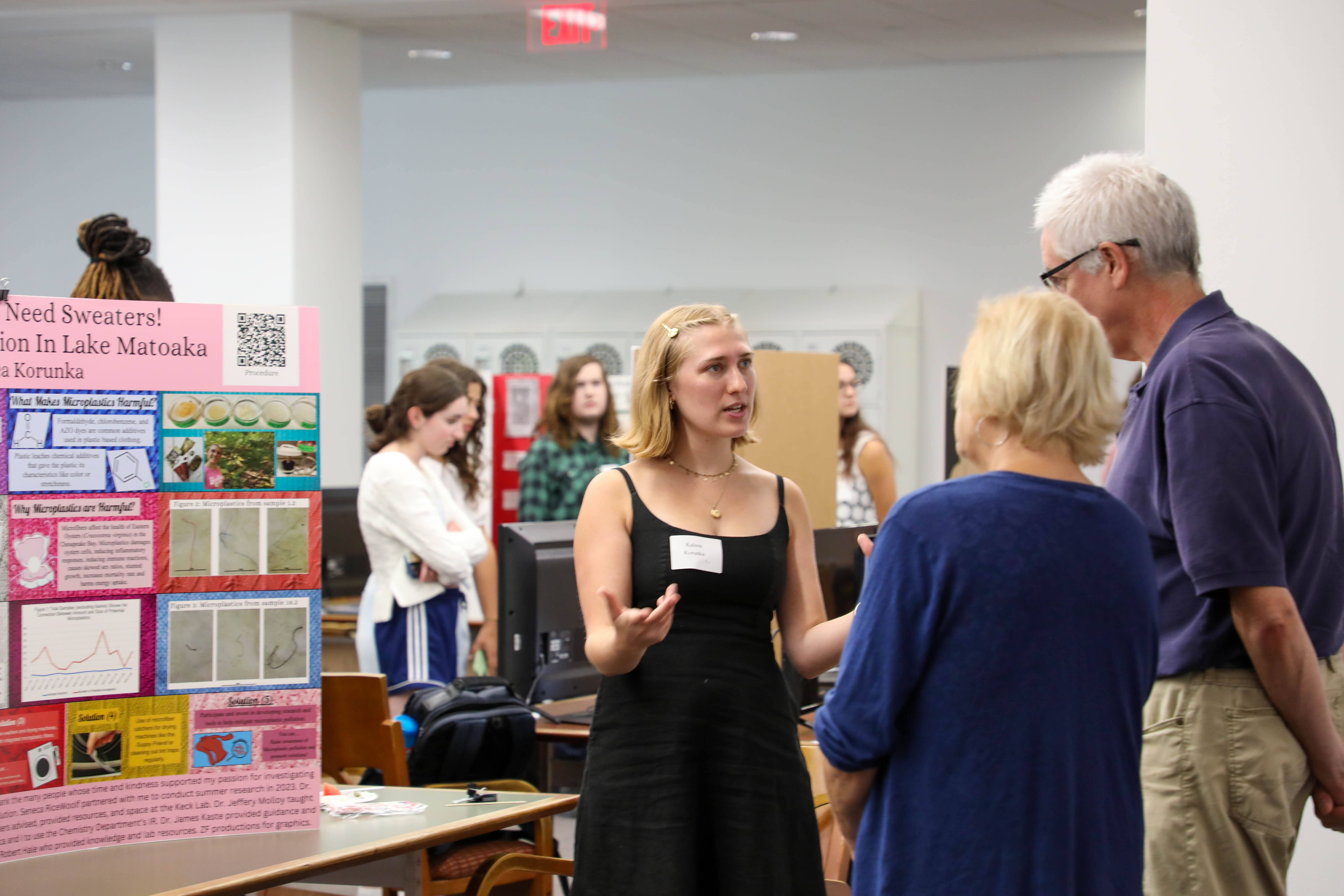 Kaleea Korunka '25, an environment & sustainability and chemistry double major, presented her honors thesis research at the Charles Center's annual Fall Undergraduate Research Symposium held last month in Swem Library. (Photo by Emmanuel Sampson)