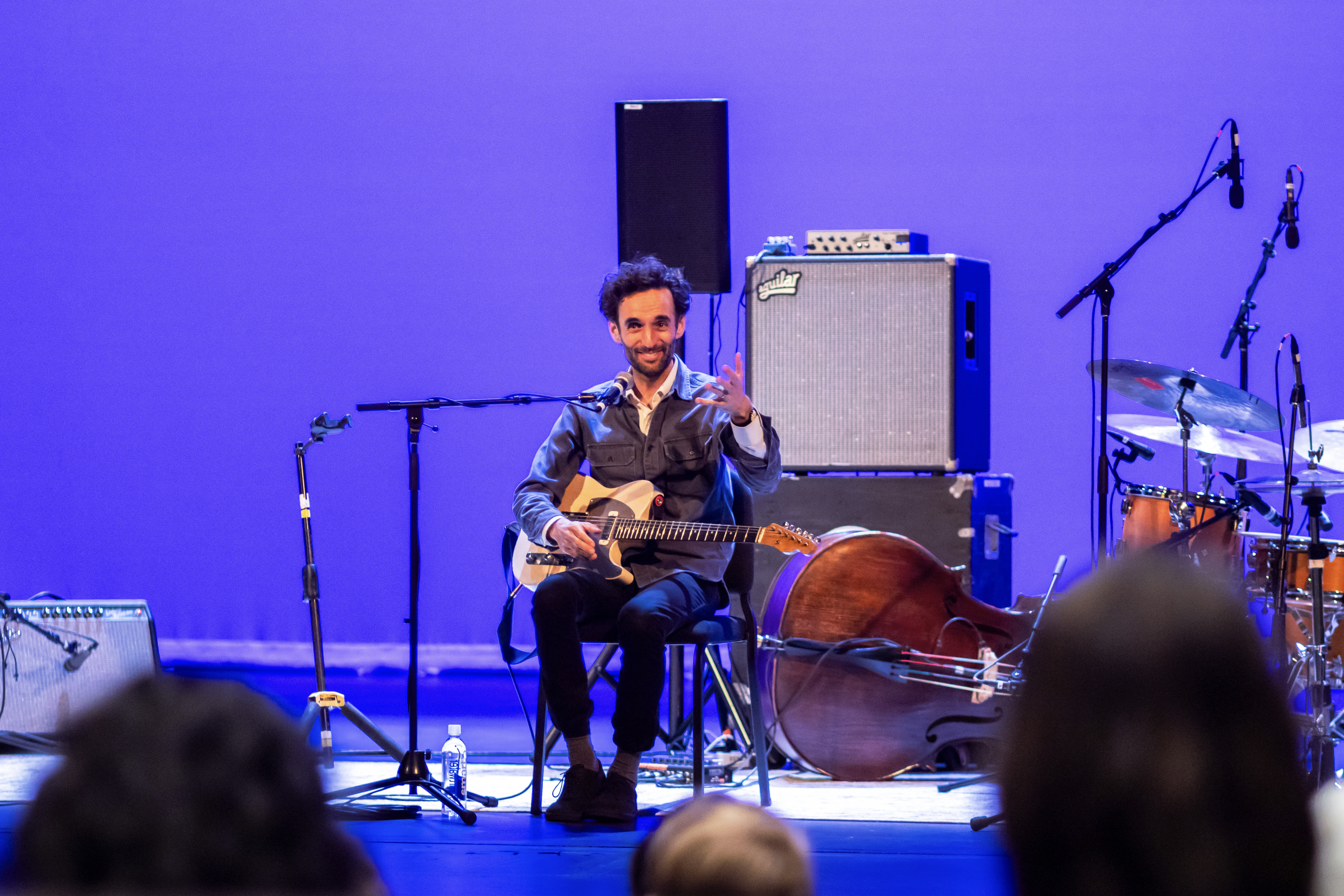 A new Charles Center arts masterclass series in collaboration with Arts at William & Mary offers creative mentorship opportunities outside the classroom with such luminaries as guitarist Julian Lage, who visited William & Mary Oct. 17. (Photo by Ryan Goodman)