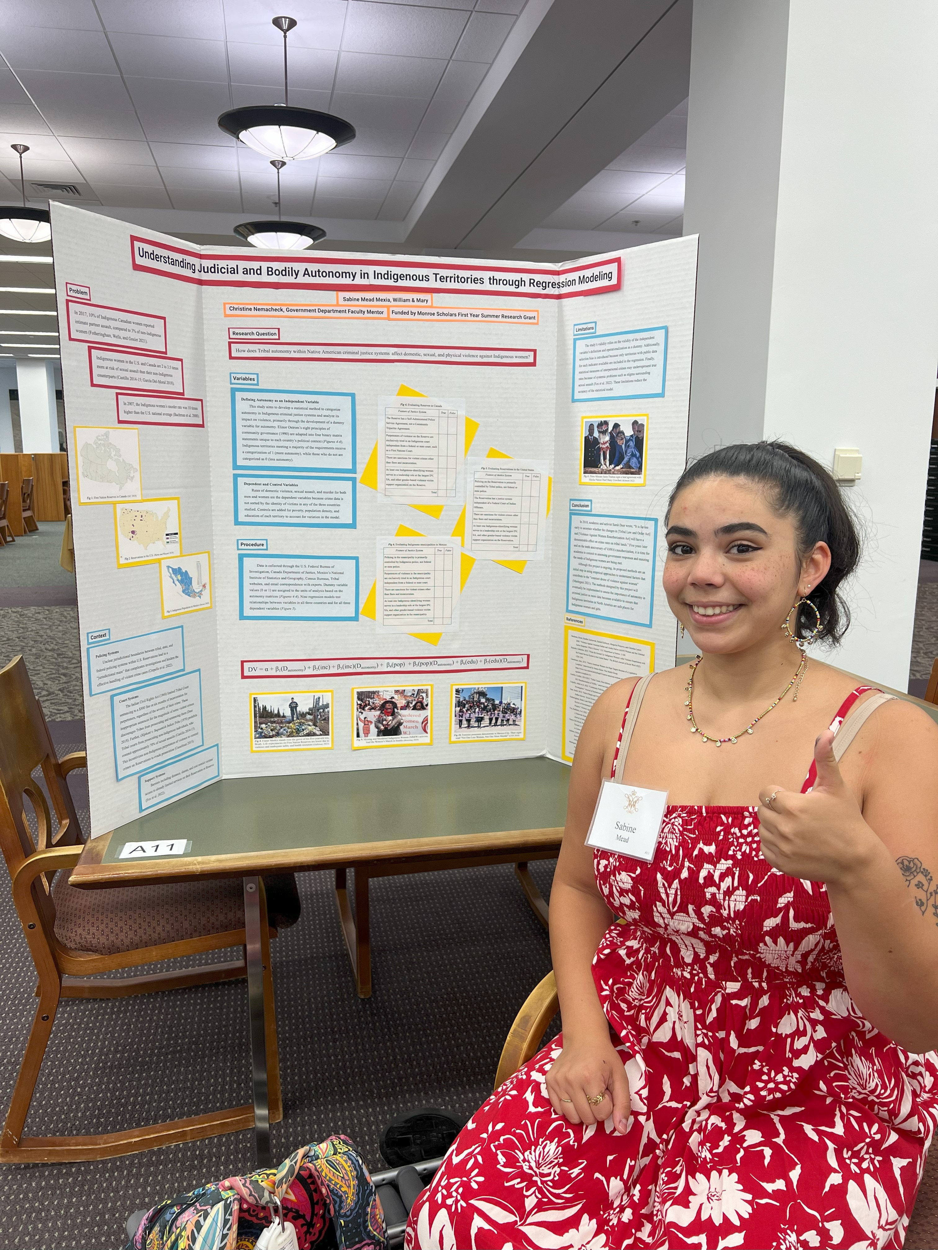 Mead Mexia credits her mentors, Dr. John Parman, professor of economics, and Dr. Christine Nemacheck, Class of 2024 associate professor of government, for inspiring their curiosity and passion for research. (Courtesy photo)