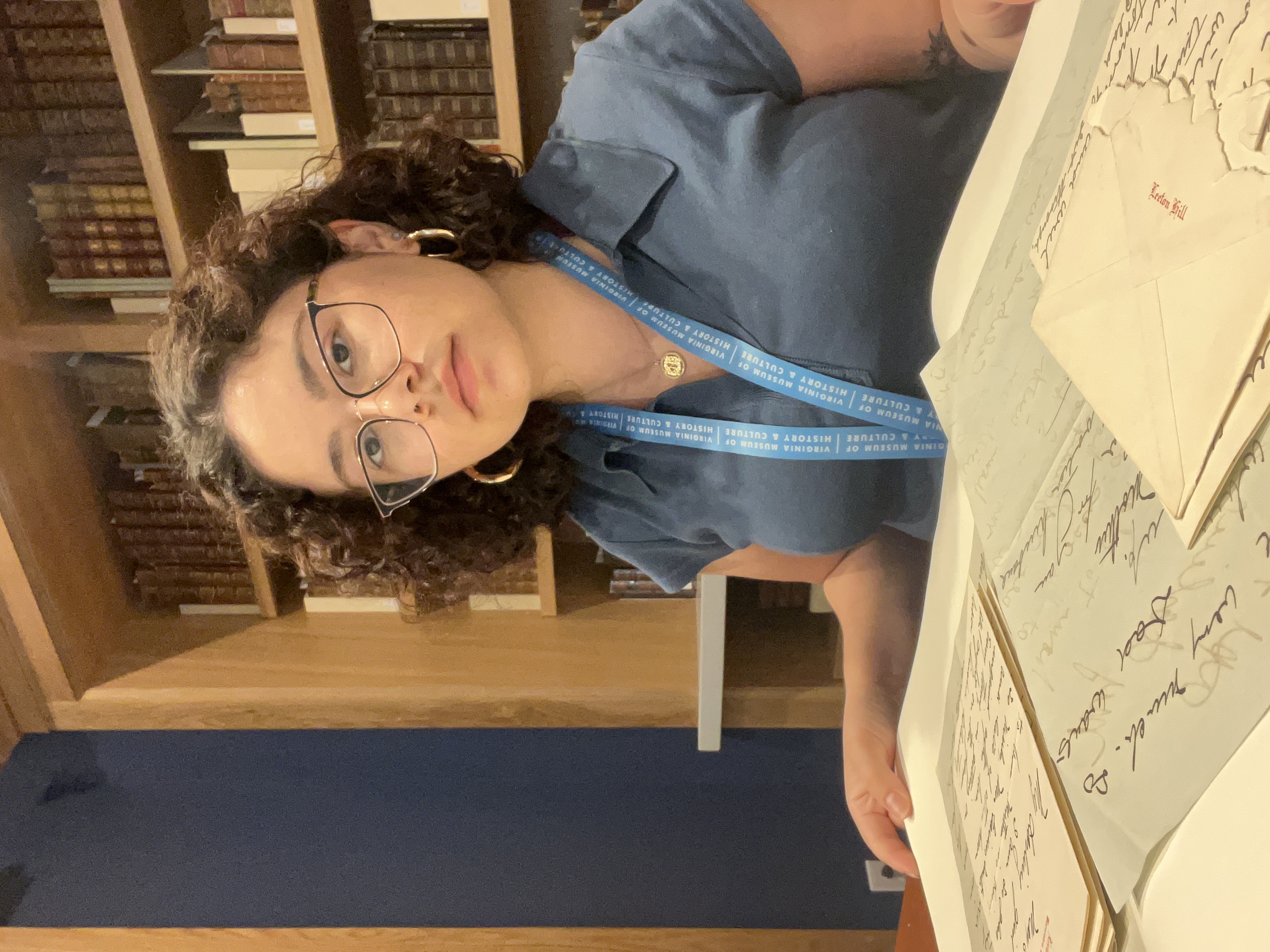 As a Woody intern with Richmond's Virginia Museum of History & Culture last summer, history major Natalie Lopez ’25 conducted research to support an upcoming exhibition on Virginia immigration. (Courtesy photo)