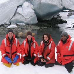 Members of the Microbial Biogeochemistry Lab: Matthew Erickson, Kristen Myers, Erin Morgan, Aaron Randolph (left to right).