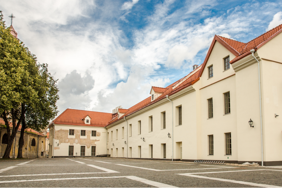 Outside the renovated European Humanities University