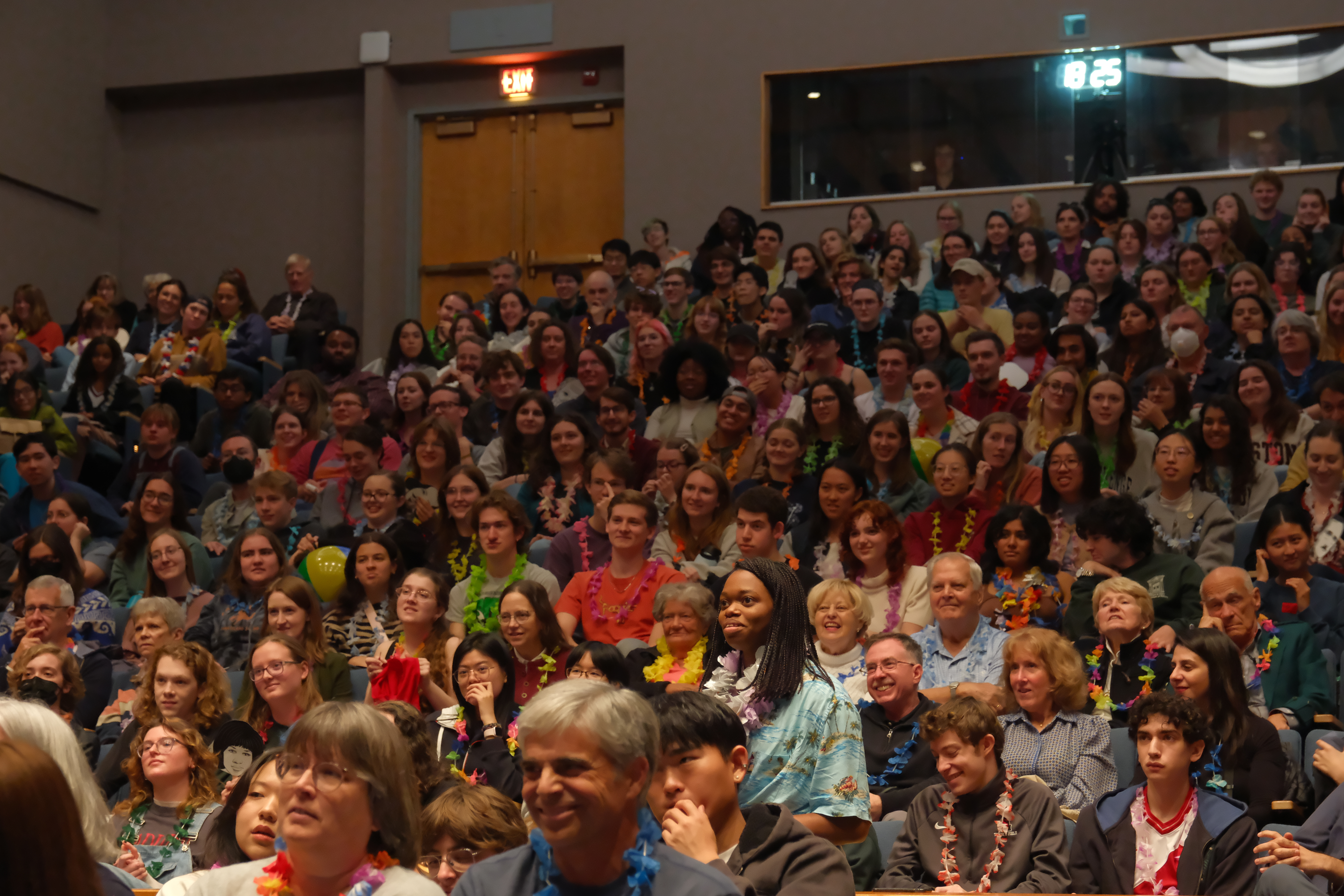 A full crowd at the Raft Debate in Sadler Auditorium. (Photo by Stephen Salpukas).