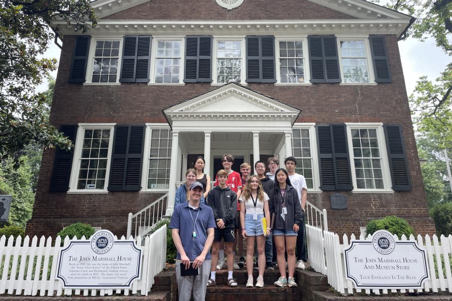 History 218 students visit the John Marshall House in Richmond