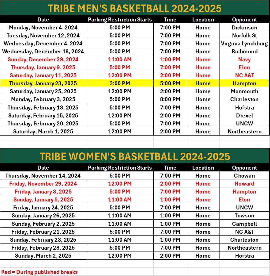 24-25 Home BB Game Schedule