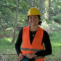 Sofia Politte at work in culvert