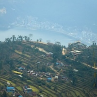 Overhead shot of village