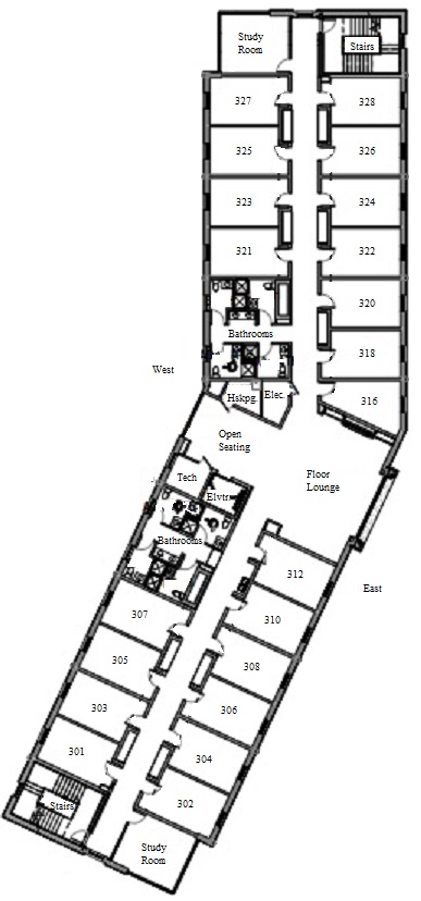 Maple Hall Third Floor Plan