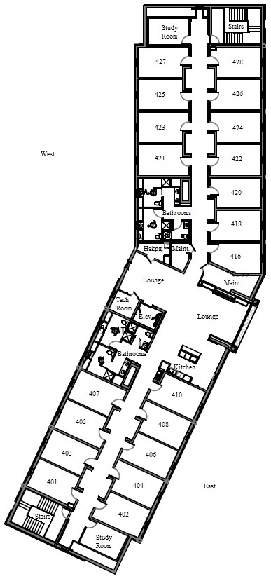 Maple Hall Fourth Floor Plan