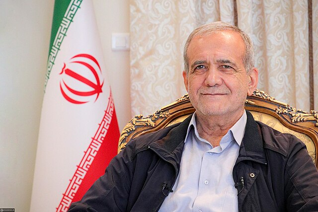 President Masoud Pezeshkian (Credit: "Masoud Pezeshkian 2024 (A)" by khamenei.ir is licensed under CC BY 4.0.)