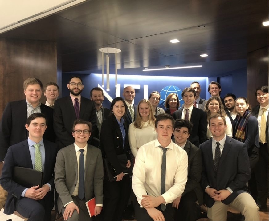 Groome's 2020 winter seminar class went to talk with the Nuclear Initiative, a non-profit global security organization in D.C. (Courtesy photo)