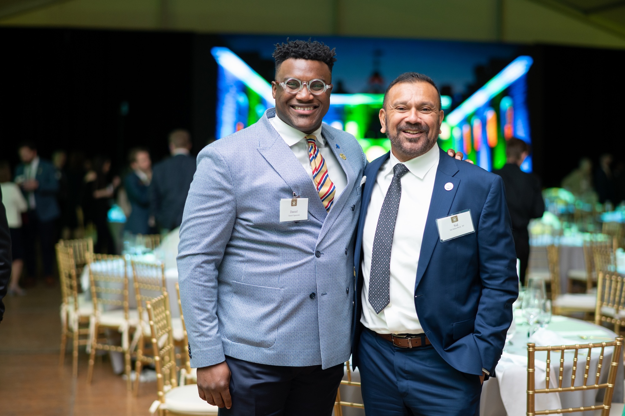 Two attendees at the Batten celebration reception