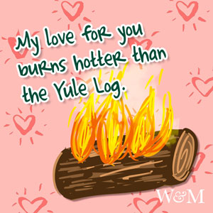 My love for you burns hotter than the Yule Log.